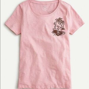 J Crew XXS Flamingo Seaside Club T-shirt Top Pink